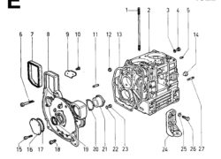 Ricambi Lombardini 10ld basamento/ portina distribuzione/ piedi