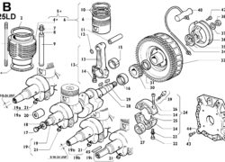 Ricambi Lombardini 25ld biella/ pistone/ cilindro/ albero a gomito/ volano/ puleggia avviamento