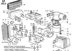 Ricambi Lombardini 25ld aspirazione/ scarico/ testa/ cappello bil./ valvole