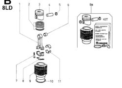 Ricambi Lombardini 8ld biella/ pistone/ cilindro