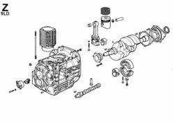 9ldz Ricambi Lombardini 9ld blocco motore