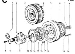Ricambi Lombardini 7ld albero gom./ supporto lato volano/ volano
