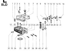 Ricambi Lombardini 8ld testa/ cappelli bilancieri/ bilanceri/ valvole