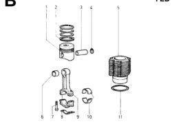 Ricambi Lombardini 7ld biella/ pistone/ cilindro